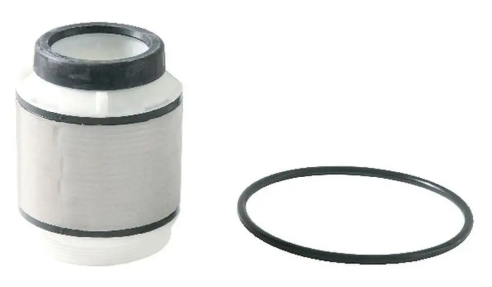 Syr Filtereinsatz mit grauer Filtermembran und schwarzem O-Ring, zur Verwendung in Wasserfiltrationssystemen.